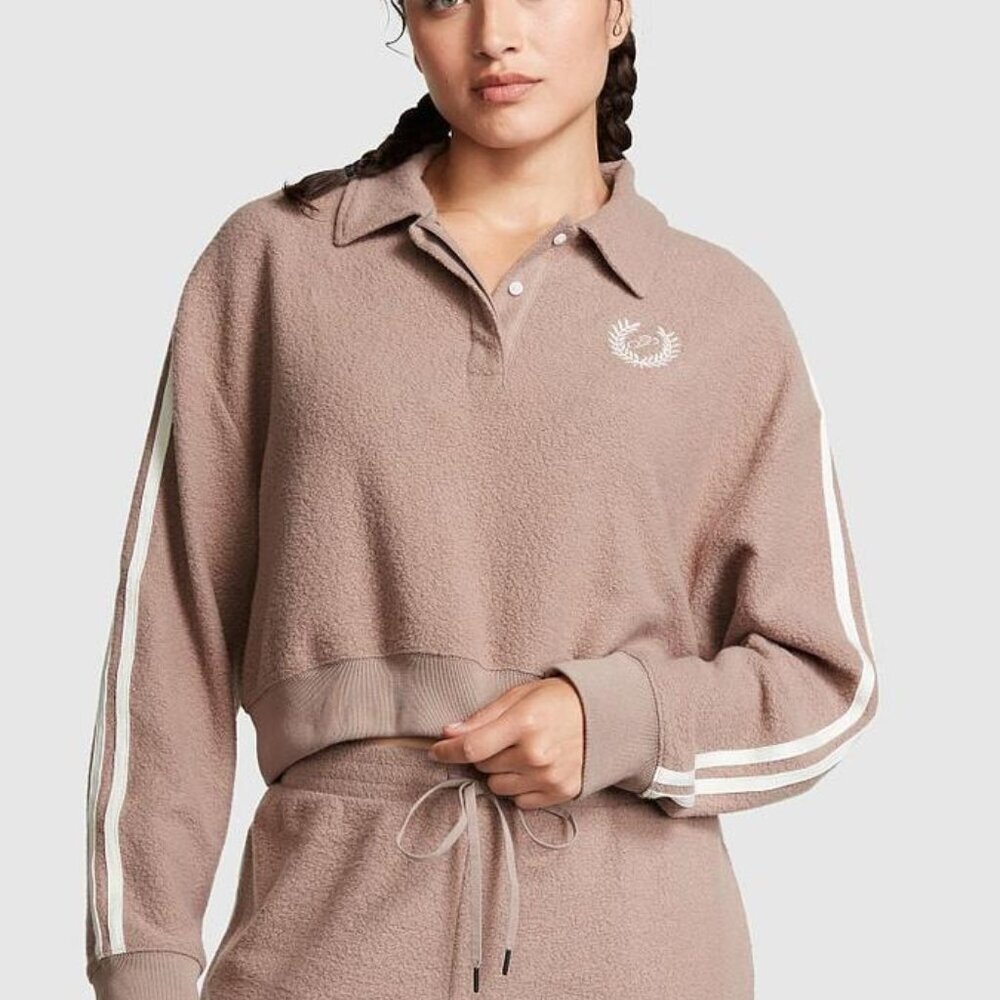 PINK Victoria's Secret Reverse Fleece Cropped Sweatshirt Size XL, XXL and L NWT
